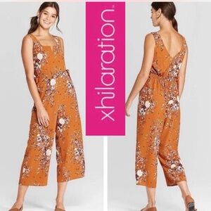 Xhilaration Women's‎ Floral Jumpsuit - Rust